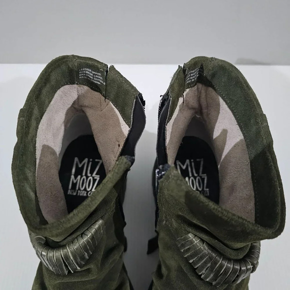 Miz Mooz Fanley Ankle Boot Womens EU 40 Forest Green Suede Slouchy Combat NEW - Picture 9 of 13